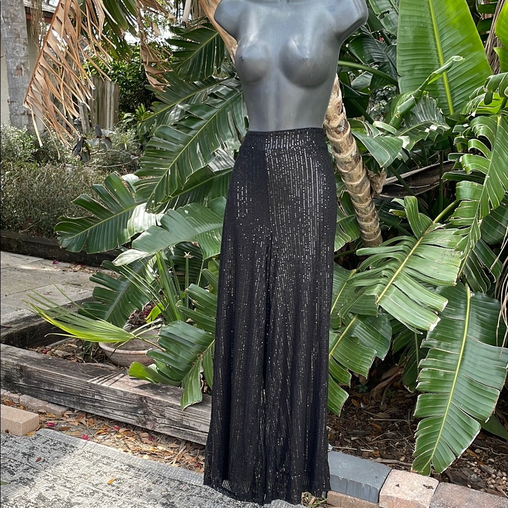 Sequin wide leg pants